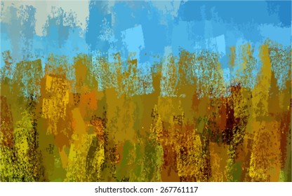 Green and blue chalk brush strokes background. Vector version