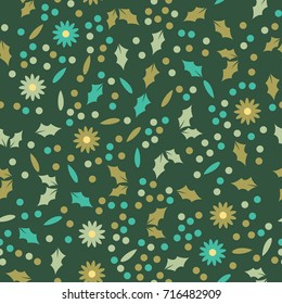 Green and Blue Christmas Seamless Pattern - Great for Christmas and Winter Projects, Wrapping Paper, Backgrounds, Wallpapers.