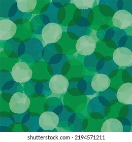Green and blue circle pattern background with watercolor aquarelle multiply overlaying colors vector wallpaper