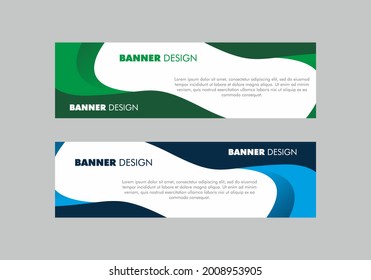 Color verde y azul del diseño de banner o cabecera de rectángulo
