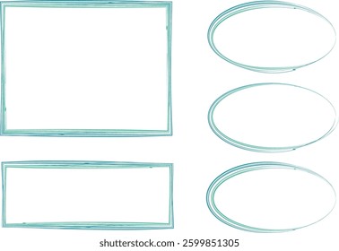 green blue colorful abstract frames shapes line art collection