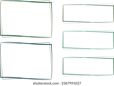 green blue colorful thin abstract squares and rectangles collection