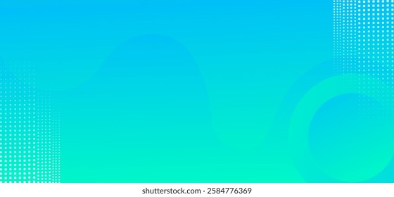 Green and blue colour abstract gradient background with wave pattern shape and rounded shapes design background vector illustration. Perfect for modern projects, basktop wallpaper, business, poster.