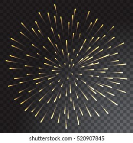Green and blue coloured firework isolated on transparent background. Vector illustration