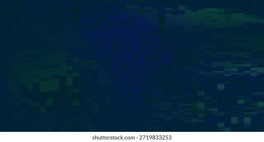 Grün blau digital glitched abstrakte Textur von TV-Signal glitch Fehler und Pixel-Sortiereffekt in bunten psychedelischen Farben. 3D-Illustration von verpixelten Videoschaden Chaos und Cyberpunk-Hintergrund