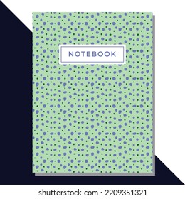 Green And Blue Dotted Notebook Diary Cover Design