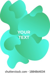 Green and blue. Dynamic fluid shapes composition with modern abstract graphic design for posters, flyers, booklets, covers, wallpaper. Vector, neon, fluid poster illustration. Copy space for text, ad