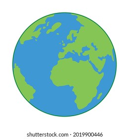 green and blue earth globe vector image illustration on white background