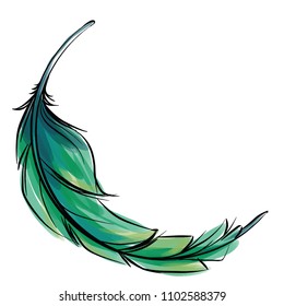 Green Blue Feather Vector