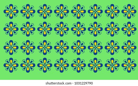 Green and blue floral pattern