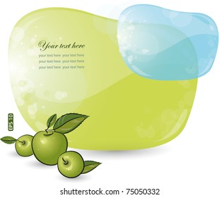 Green and blue form with apple, eps-10
