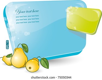 Green and blue form with pear, eps-10