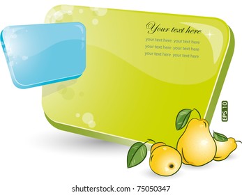 Green and blue form with pear, eps-10