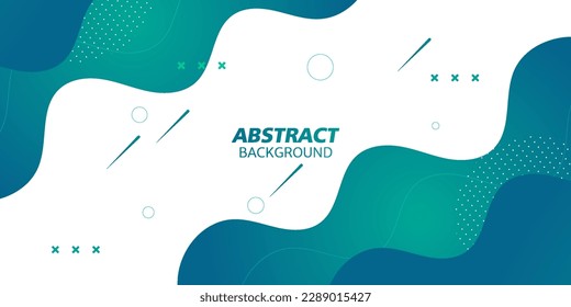 Green and blue geometric business banner design. creative banner design with wave shapes and lines for template. Simple horizontal banner. Eps10 vector