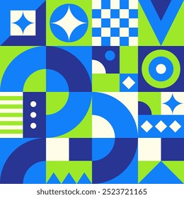 Green Blue Geometric Shape Pattern Vector Background