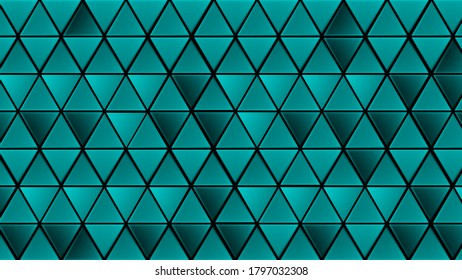 Green and blue geometric triangles abstract background. Mosaic template for your design