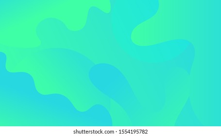 Green blue geometric vector background. Abstract gradient illustration wallpaper for template website. Cover social media business advertising. Liquid minimal style. 