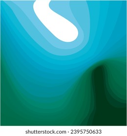 Green Blue Gradation Abstract Vector Art Composition, Editable, Suitable for Background, Prints, Poster, Book Cover  and many more