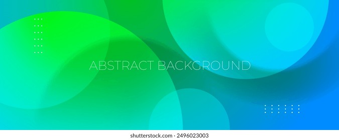 Fondo geométrico abstracto degradado verde y azul con círculos