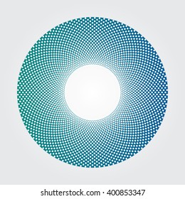 Green and blue gradients donut dot design