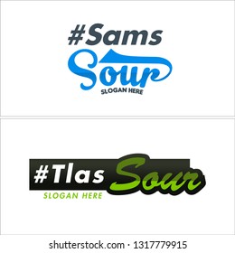 Green blue hash tag combination mark logo design suitable for designer store clothes typeface