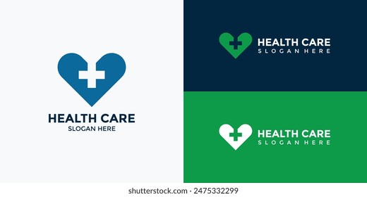 green and blue health and medical logo