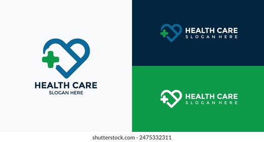 green and blue health and medical logo