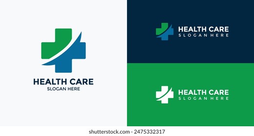 green and blue health and medical logo