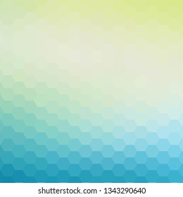 green and blue hexagon. layout for presentation 