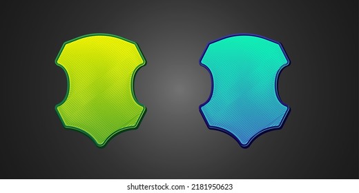 Green and blue Leather icon isolated on black background.  Vector