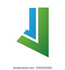 Green and Blue Letter J Icon with Straight Lines on a White Background