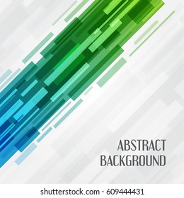 Green and blue lines abstract background. Digital geometric vector illustration. Good for banners, flyers, posters, brochures.