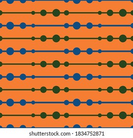green and blue lines on orange background