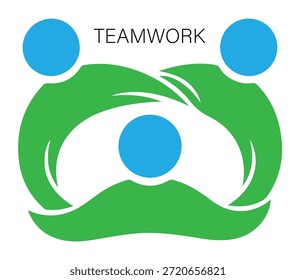 Un logotipo verde y azul con un diseño único sobre un fondo negro