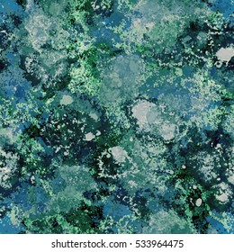 Green and blue marble background. Seamless texture.