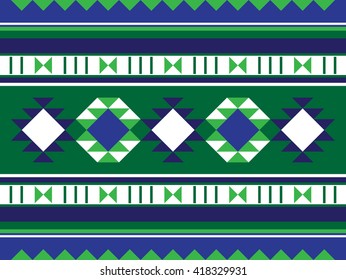 Green And Blue Middle Eastern Rug Pattern From The Arabian Gulf Region