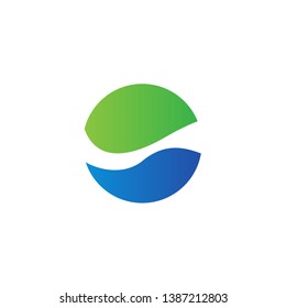 Green and blue minimal circle logo icon