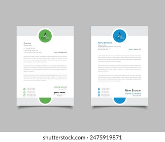Green And Blue Modern Business Letterhead Simple Clean Template Design