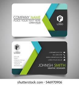 Green And Blue Modern Creative Business Card And Name Card,horizontal Simple Clean Template Vector Design, Layout In Rectangle Size.