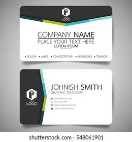 Green and blue modern creative business card and name card,horizontal simple clean template vector design, layout in rectangle size.