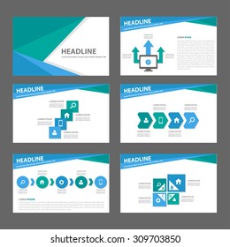 Green and blue multipurpose infographic  presentation template flat design set step and process for advertising marketing brochure flyer 