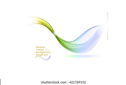 Green and blue on white.Vector abstract modern background.Consisting of waves or streams for your design.