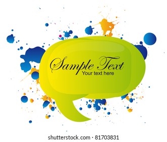 green, blue and orange bubble isolated over white background