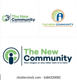 Green Blue Orange People Human Circle Icon Initial Symbol Modern Logo Template Suitable For Community Non Profit Company Website Internet Social Logotype Speech Message Consulting Meeting