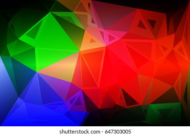Green blue orange red abstract random sizes low poly geometric background
