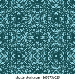 green and blue ornament seamless vector pattern