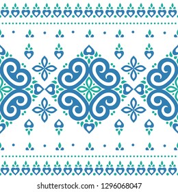 Green and blue ornamental seamless pattern. Vintage vector, paisley elements. Ornament. Traditional, Turkish, Indian motifs. Great for fabric and textile, wallpaper, packaging or any desired idea. 