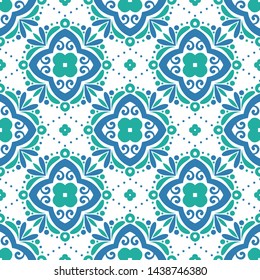 Green and blue ornamental seamless pattern. Vintage, paisley elements. Ornament. Traditional, Ethnic, Turkish, Indian motifs. Great for fabric and textile, wallpaper, packaging or any desired idea.