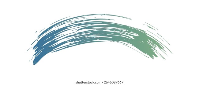 Green blue paint artistic dry brush stroke. Watercolor acrylic hand painted backdrop for print, web design and banners. Realistic vector background texture