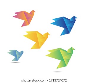 Flock Birds Origami Vector Paper Folding Stock Vector (Royalty Free ...